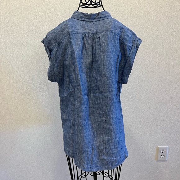 EUC Jcrew Linen Button Down Shirt Chambray - Picture 4 of 4